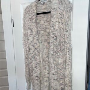 Knox Rose Cream, Pink and Black Textured Long Sweater